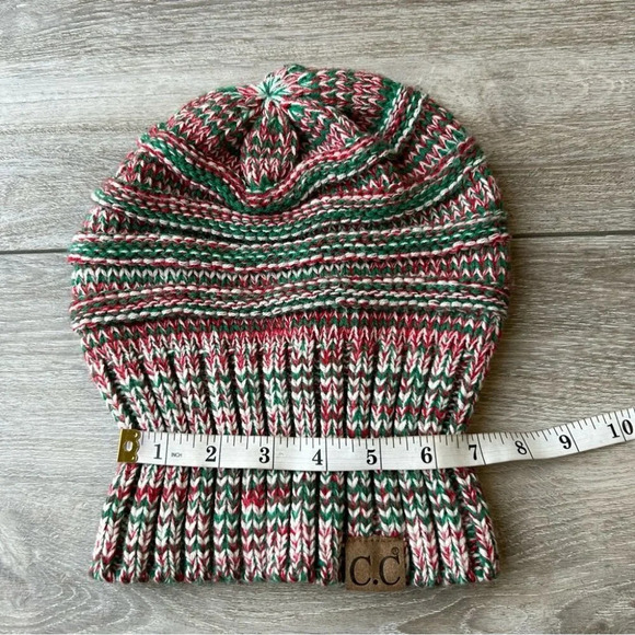 C.C Hat Oversized Baggy Slouch Thick Warm Cap Hat Skully Mixed Cable Knit Beanie - Picture 11 of 12